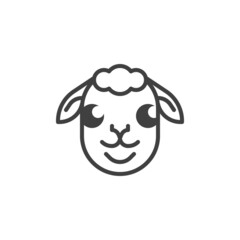 Sheep face line icon