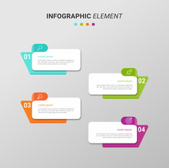 Infographic design with icons and 4 options or steps. Thin line vector.