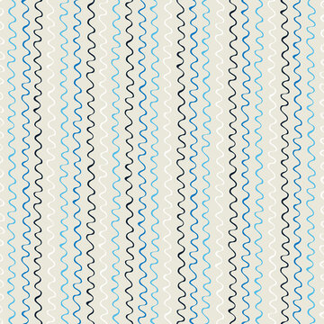 Seamless repeating pattern with hand drawn wavy lines on ligth background for surface design and other design projects
