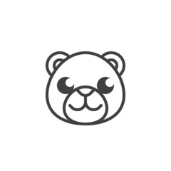 Bear face line icon