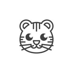 Tiger face line icon