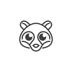 Raccoon face line icon