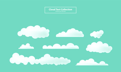 cartoon clouds collection set background flat gradient vector illustration wallpaper element sign