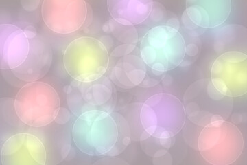 Abstract festive fresh colorful pastel background texture with circular bokeh lights. Beautiful texture for holidays and other festivals.