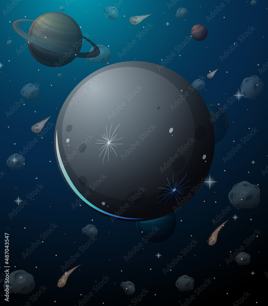 Canvas Prints moon planet on space background