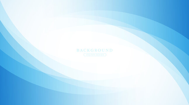 Abstract light blue and white curve background. Modern bright gradient curve shape template design. Overlapping layer concept with space for text. Vector Illustration