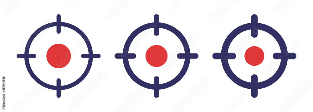 Poster target aim icon set isolated on white background. focus target symbol.