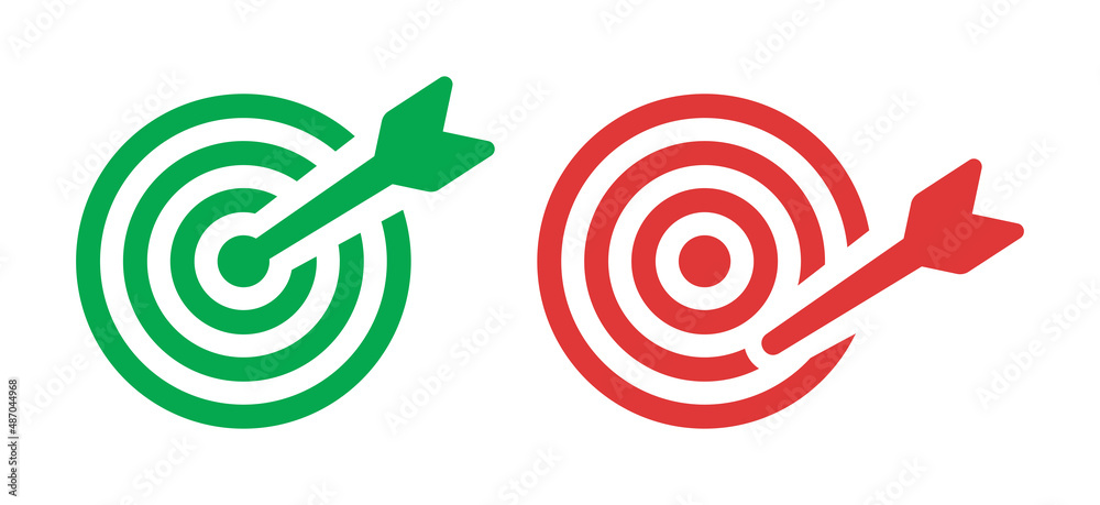 Poster Target icon. Target with arrow icon set isolated on white background.