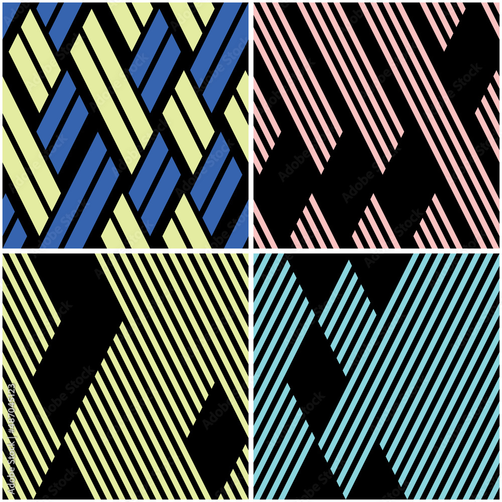 Poster 4 different vector patterns in the same package(eps). one pattern is paid and 3 are free (white divi
