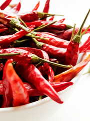 Dried red hot chili pepper
