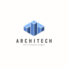 Vector logo design template. Construction building architecture icon.