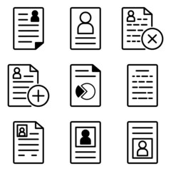 Docs Flat Icon Set Isolated On White Background