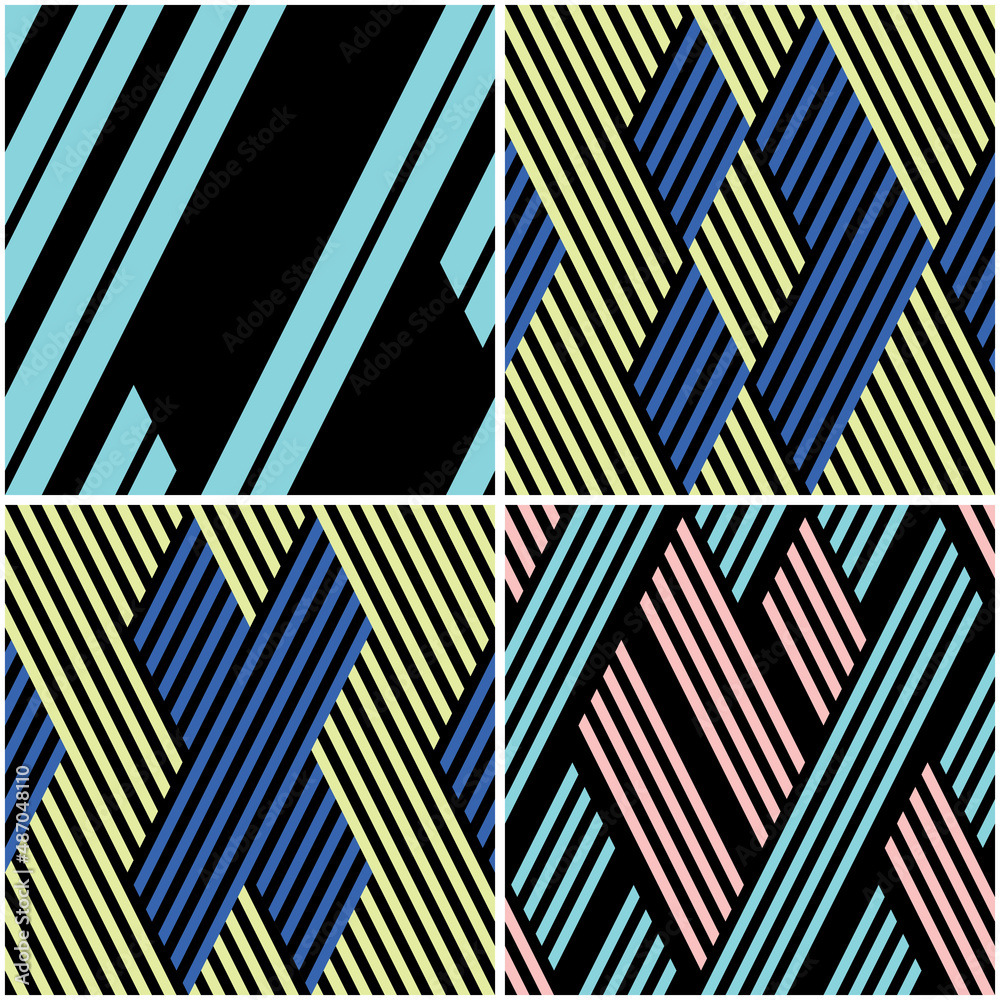 Poster 4 different vector patterns in the same package(eps). one pattern is paid and 3 are free (white divi