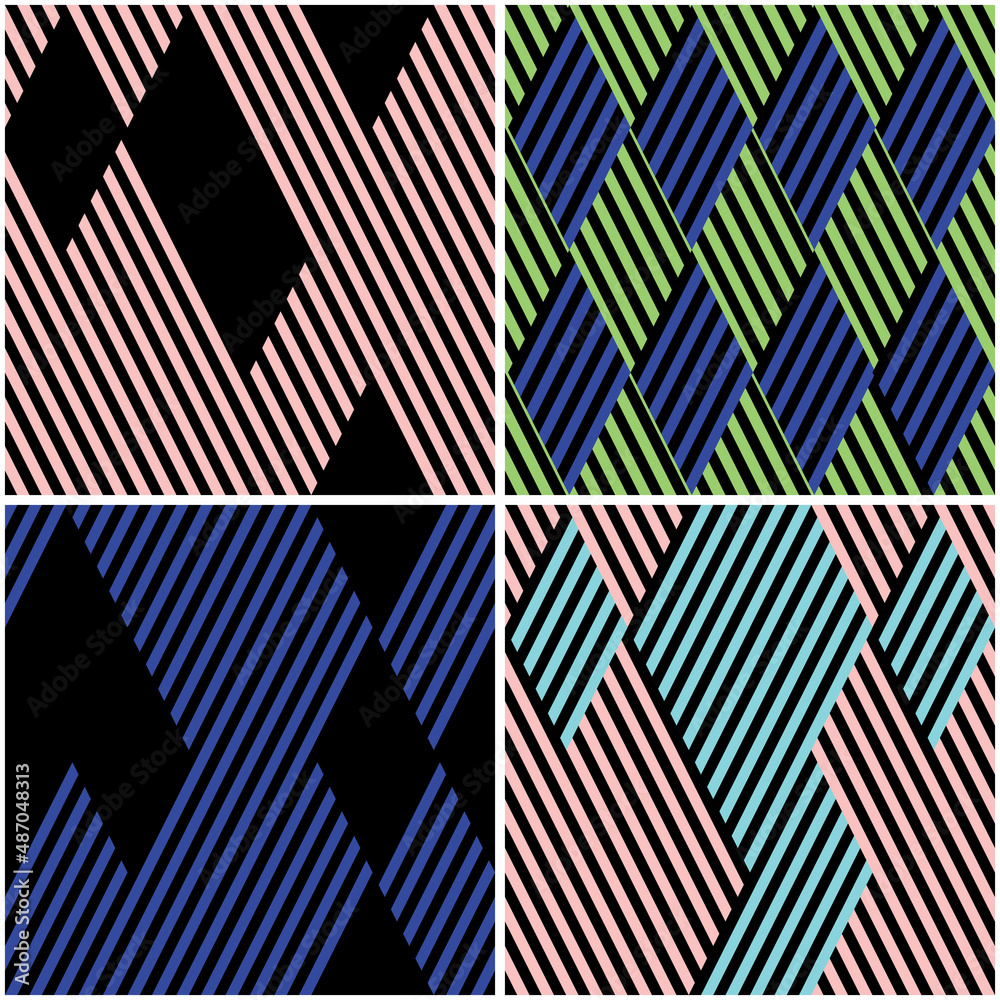 Poster 4 different vector patterns in the same package(eps). one pattern is paid and 3 are free (white divi