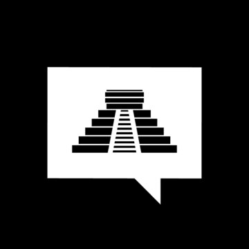 recommend clip art: Chichen Itza in Mayan icon isolated on dark background