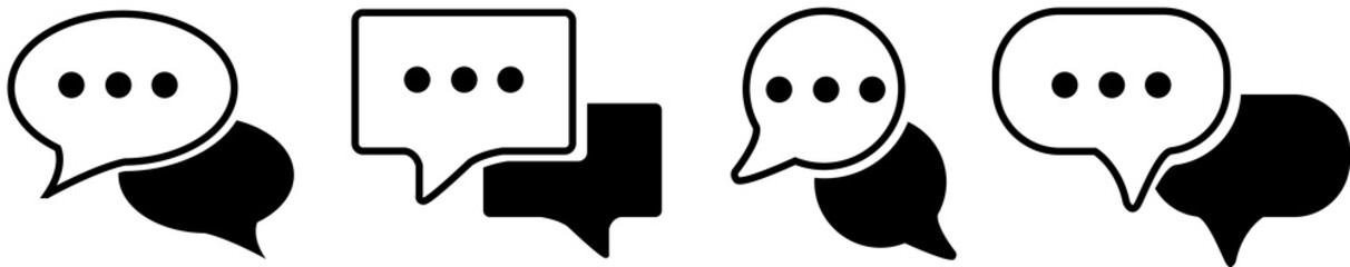 chat message icon set, Chat speech bubble, Social media message