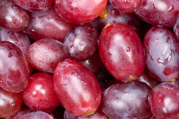 Red grapes grape fruits fruit background from above
