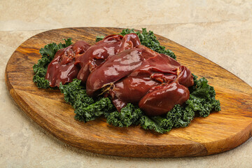 Raw chicken liver for cooking