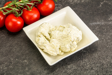 Soft cream cheese with herbs
