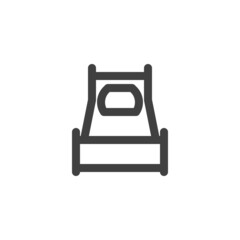 Bed with pillow line icon