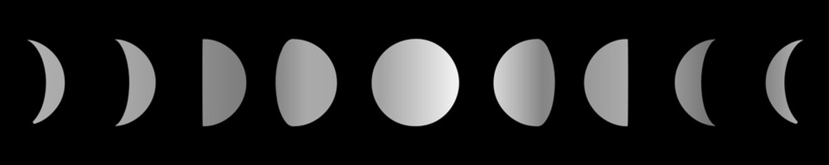 Celestial Moon phases in silver