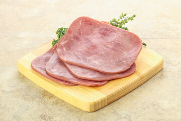 Sliced Beef Ham over board