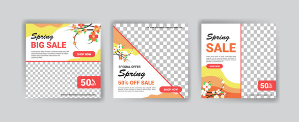 Social media post template for spring sale.