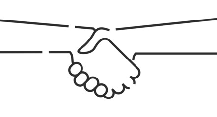 Outline people handshake. Flat vector illustration isolated on white background.