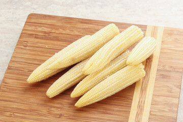 Raw natural organic baby corn