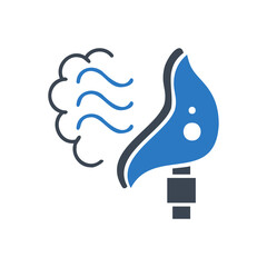 Mechanical ventilation related vector glyph icon. Medical ventilator sign. Isolated on white background. Editable vector illustration