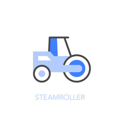 Simple visualised steamroller symbol. Easy to use for your website or presentation.