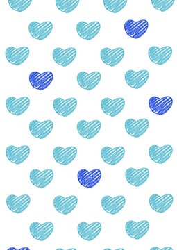 blue hearts pattern valentines day