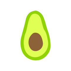 Vibrant vector color icon of avocado with pit. Modern sign in flat style perfect for advertisement, web sites, banners, books etc