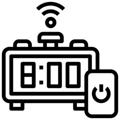 DIGITAL ALARM CLOCK line icon,linear,outline,graphic,illustration