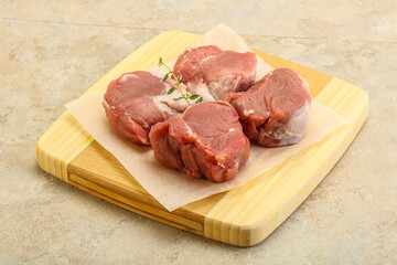 Raw pork tenderloin for cooking