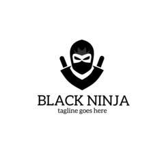 Template logo design black ninja