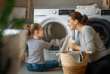 family doing laundry