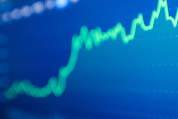 Abstract finance curve blue background Investment, marketing concept.Blurred background.