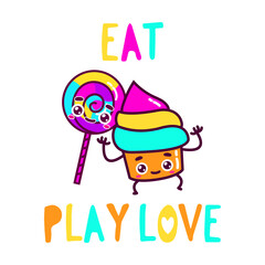 vector themed quote eat concept