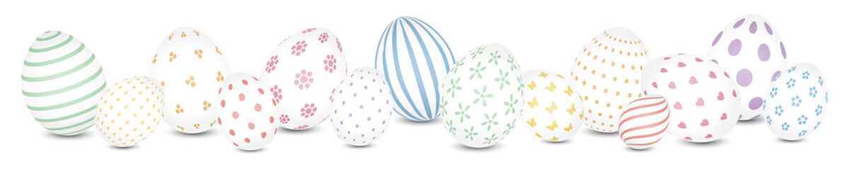 Banner Weiße Ostereier Muster Retrofarben
