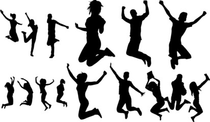 Jumping People Silhouettes Jumping People SVG EPS PNG