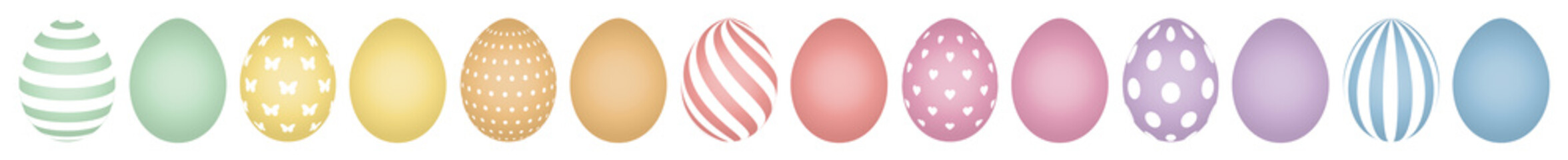 14 Bunte Ostereier Muster Retrofarben Und Weiß