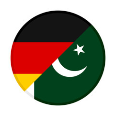 Fototapeta premium round icon with germany and pakistan flags. vector illustration isolated on white background