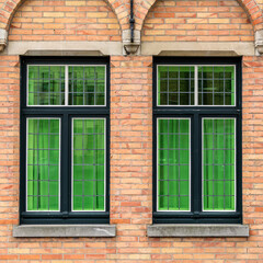 House windows, Bruges, Belgium