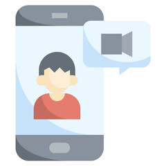 FACETIME flat icon,linear,outline,graphic,illustration