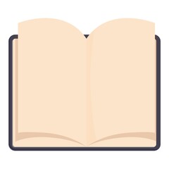 Digital open book icon cartoon vector. Online read. Library study