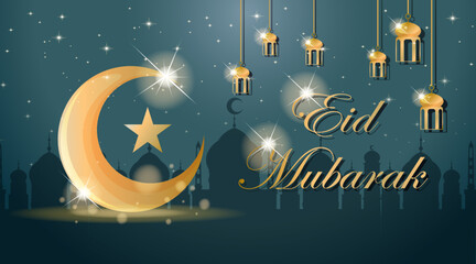 Obraz na płótnie Canvas Background Design Ramadhan Kareem For Muslim Festival Eid Mubarak