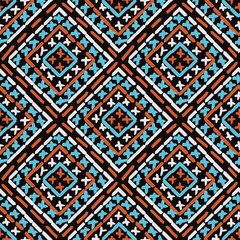 Colorful geometric ethnic pattern seamless design for wallpaper, background, fabric, curtain, carpet, clothing, batik, wrapping.