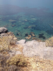 Sea, coast, kreta, view from the mountain, blue water