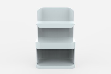 Display stand, retail display stand for product , display stands isolated on white background. 3d illustration